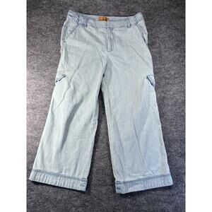 Dana Buchman Women's Light Wash Jeans Super Soft Retro Denim Flared Cargo Sz 8